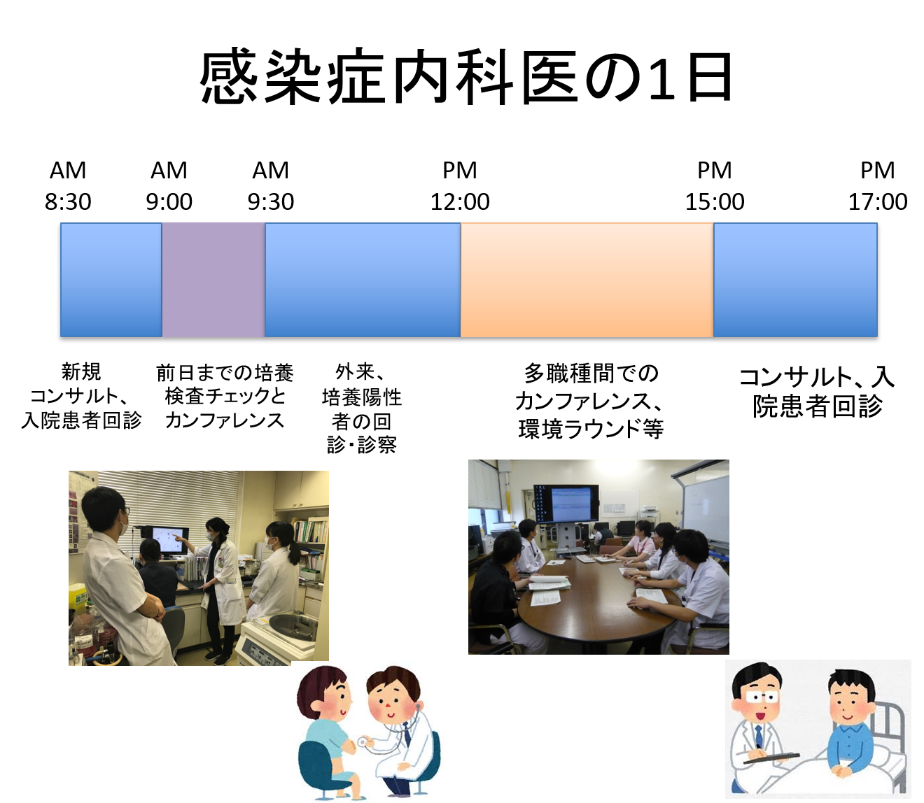 感染症内科医の1日の図